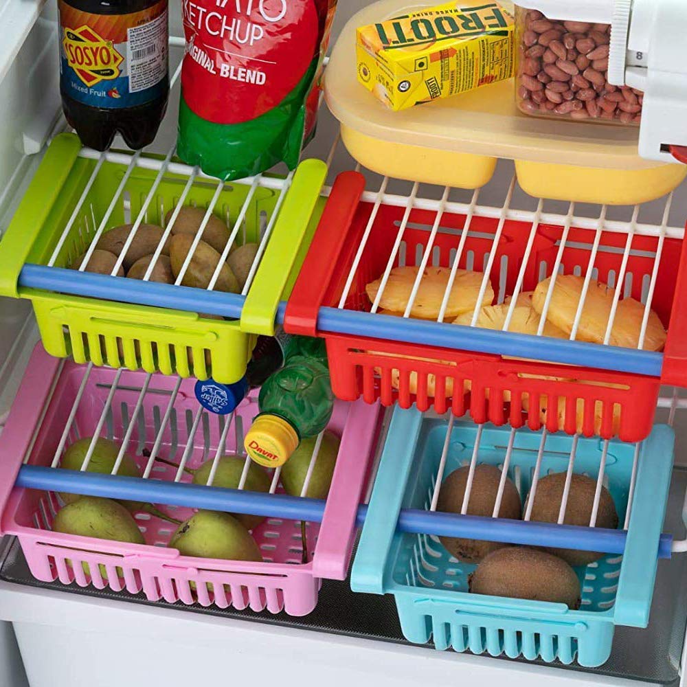 5338 Virgin Freeze Storage Unbreakable Adjustable Multi Color Tray with Extra Storage | Easy to Remove, Easy to Clean | Pack of 4 Tray DeoDap 5338 Virgin Freeze Storage Unbreakable Adjustable Multi Color Tray with Extra Storage | Easy to Remove, Easy to Clean | Pack of 4 Tray DeoDap